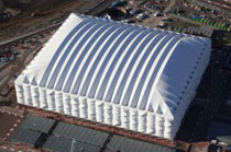 03_Veduta aerea dell’Arena del Basket con il rivestimento completat. 
Credit London 2012