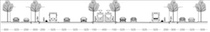 Figure 6: The distribution of functions according to the axis of the boulevard. Boulevard cross-section