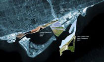 Plans for Toronto Waterfront (Satellite view made of 2011 Microsoft Corporation, Harris Corp, LLC Earthstar Geographic)