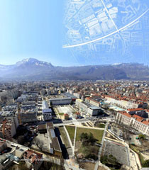 Grenoble - Operazione de Bonne : Vista aerea  Crédits Photos : 
Ville de Grenoble / Aktis Architecte - 2009