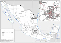 Area Megalopolitana di Città del Messico. Fonte: Casado, J., 2008