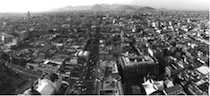 panorama urbano di Città del Messico
fonte: elaborazione grafica dell'autore su fotografia anonima

